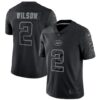 Men’s New York Jets #2 Zach Wilson Black Reflective Limited Stitched Jersey
