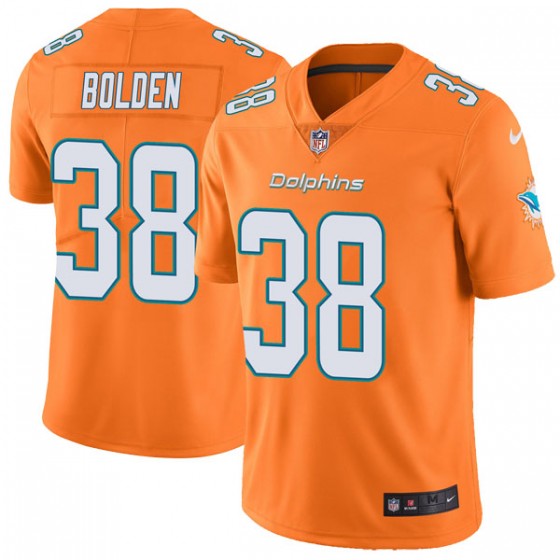 Men’s Miami Dolphins #38 Brandon Bolden Nike Limited Color Rush Orange Jersey