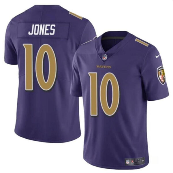 Men’s Baltimore Ravens #10 Emory Jones Purple Vapor Limited Football Jersey