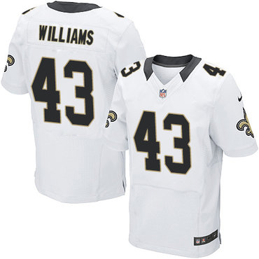 Nike New Orleans Saints #43 Marcus Williams White Men’s Stitched NFL Elite Jersey