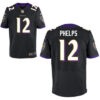 Men’s Baltimore Ravens #12 Michael Phelps Black Alternate Stitched NFL Nike Elite Jersey