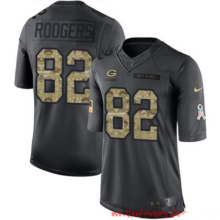 Men’s Green Bay Packers #82 Richard Rodgers Black Anthracite 2016 Salute To Service Stitched NFL Nike Limited Jersey