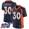 Broncos #30 Phillip Lindsay Navy Blue Alternate Men’s Stitched Football 100th Season Vapor Limited Jersey
