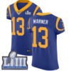 #13 Elite Kurt Warner Royal Blue Nike NFL Alternate Men’s Jersey Los Angeles Rams Vapor Untouchable Super Bowl LIII Bound