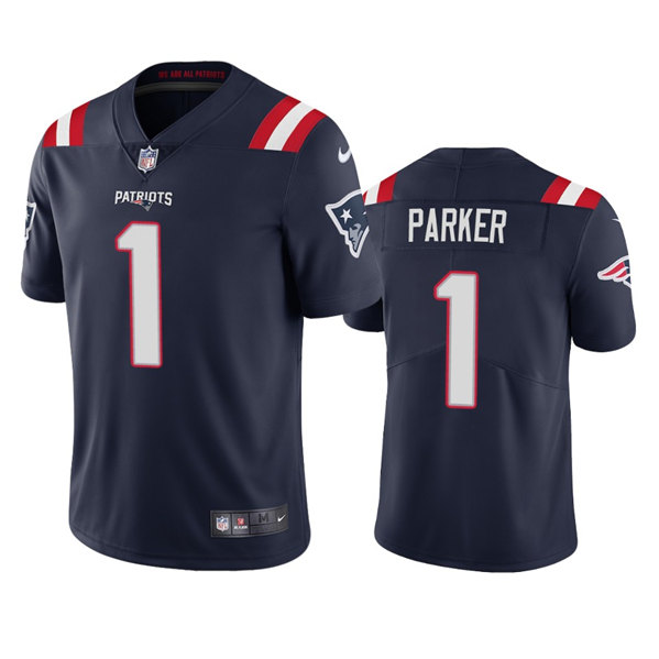 Men’s New England Patriots #1 DeVante Parker Navy Vapor Untouchable Limited Stitched Jersey