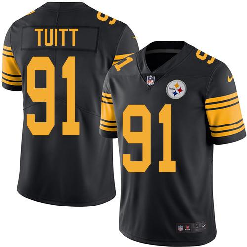 Nike Steelers #91 Stephon Tuitt Black Men’s Stitched NFL Limited Rush Jersey