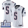 #5 Limited Danny Etling White Nike NFL Road Men’s Jersey New England Patriots Vapor Untouchable Super Bowl LIII Bound