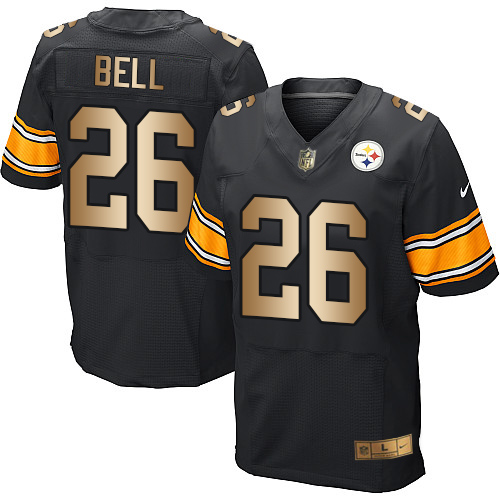 Nike Steelers #26 Le’Veon Bell Black Team Color Men’s Stitched NFL Elite Gold Jersey