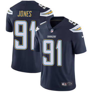 Nike Chargers #91 Justin Jones Navy Blue Team Color Men’s Stitched NFL Vapor Untouchable Limited Jersey