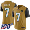 Jaguars #7 Nick Foles Gold Men’s Stitched Football Limited Rush 100th Season Jersey