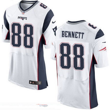 Men’s New England Patriots #88 Martellus Bennett NEW White Road Stitched NFL Nike Elite Jersey