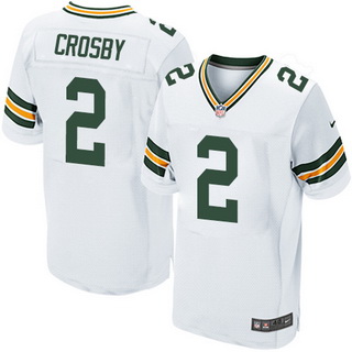 Men’s Green Bay Packers #2 Mason Crosby White Road NFL Nike Elite Jersey