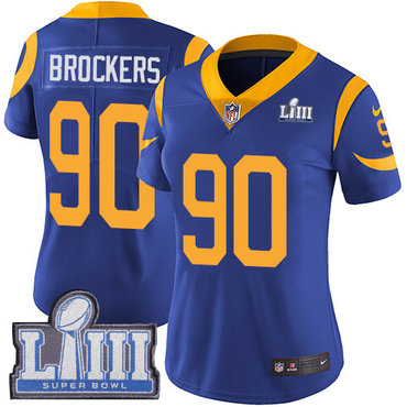Women’s Los Angeles Rams #90 Michael Brockers Royal Blue Nike NFL Alternate Vapor Untouchable Super Bowl LIII Bound Limited Jersey