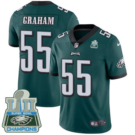 Nike Eagles #55 Brandon Graham Midnight Green Team Color Super Bowl LII Champions Men’s Stitched NFL Vapor Untouchable Limited Jersey