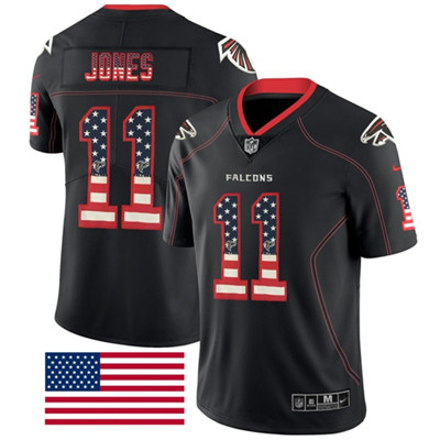 Nike Atlanta Falcons #11 Julio Jones Black Men’s Stitched NFL Limited Rush USA Flag Jersey