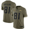 Men’s Los Angeles Chargers #81 Mike Williams 2022 Olive Salute To Service Limited Stitched Jersey