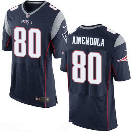 Men’s New England Patriots #80 Danny Amendola NEW Navy Blue Team Color Stitched NFL Nike Elite Jersey