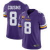 Men’s Minnesota Vikings 2022 #8 Kirk Cousins Purple With 4-Star C Patch Vapor Untouchable Limited Stitched NFL Jersey