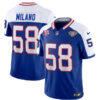Men’s Buffalo Bills #58 Matt Milano Blue White 2023 F.U.S.E. 75th Anniversary Throwback Vapor Untouchable Limited Football Stitched Jersey