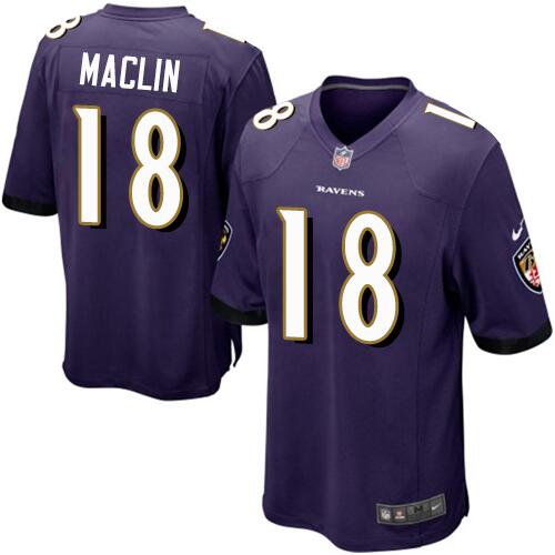Nike Baltimore Ravens #18 Jeremy Maclin Purple Men’s Stitched NFL Limited Jersey