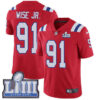 #91 Limited Deatrich Wise Jr Red Nike NFL Alternate Men’s Jersey New England Patriots Vapor Untouchable Super Bowl LIII Bound