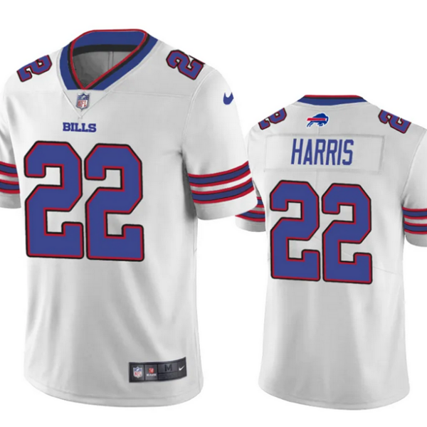 Men’s Buffalo Bills #22 Damien Harris White Vapor Untouchable Limited Stitched Jersey
