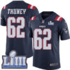 #62 Limited Joe Thuney Navy Blue Nike NFL Men’s Jersey New England Patriots Rush Vapor Untouchable Super Bowl LIII Bound