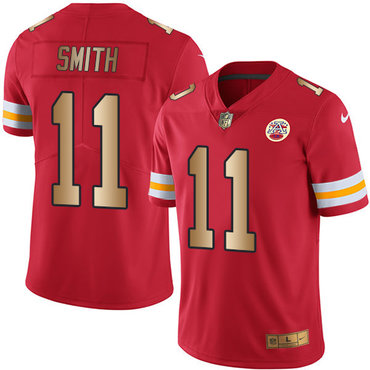 Nike Chiefs #11 Alex Smith Red Men’s Stitched NFL Limited Gold Rush Jersey