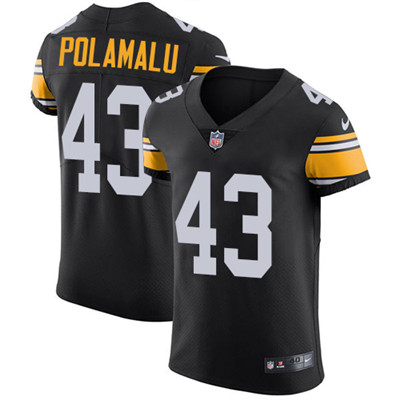 Nike Steelers #43 Troy Polamalu Black Alternate Men’s Stitched NFL Vapor Untouchable Elite Jersey