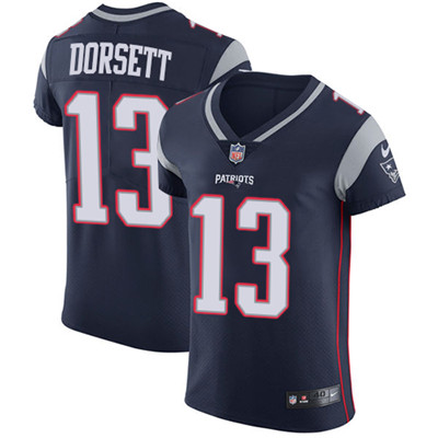 Men’s Nike New England Patriots #13 Phillip Dorsett Navy Blue Team Color Stitched NFL Vapor Untouchable Elite Jersey
