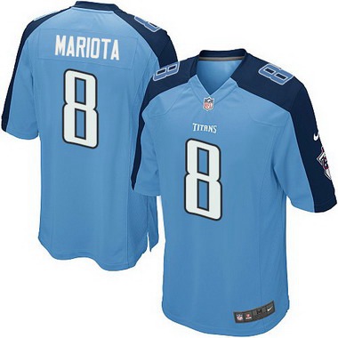Men’s Tennessee Titans #8 Marcus Mariota Light Blue Team Color NFL Nike Game Jersey