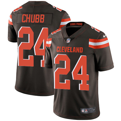 Nike Browns #24 Nick Chubb Brown Team Color Men’s Stitched NFL Vapor Untouchable Limited Jersey