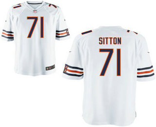 Men’s Chicago Bears #71 Josh Sitton White Road Stitched NFL Nike Elite Jersey