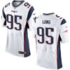 Men’s New England Patriots #95 Chris Long White Road Stitched NFL Nike Elite Jersey
