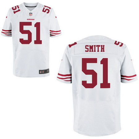 Men’s San Francisco 49ers #51 Malcolm Smith White Road Stitched NFL Nike Elite Jersey