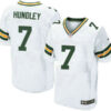 Men’s Green Bay Packers #7 Brett Hundley Away White Road Stitched NFL Nike Elite Jersey