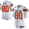 Men’s Cleveland Browns Brown #80 Dwayne Bowe White Road 2015 NFL Nike Elite Jersey