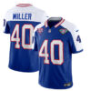 Men’s Buffalo Bills #40 Von Miller Blue White 2023 F.U.S.E. 75th Anniversary Throwback Vapor Untouchable Limited Football Stitched Jersey