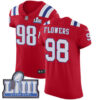 #98 Elite Trey Flowers Red Nike NFL Alternate Men’s Jersey New England Patriots Vapor Untouchable Super Bowl LIII Bound