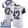 Men’s Los Angeles Rams #42 John Kelly White Nike NFL Road Vapor Untouchable Super Bowl LIII Bound Elite Jersey