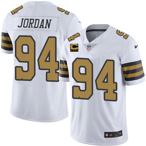Men’s New Orleans Saints 2022 #94 Cameron Jordan White With 4-star C Patch Stitched NFL Jersey
