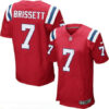 Men’s New England Patriots #7 Jacoby Brissett Red Alternate Stitched NFL Nike Elite Jersey