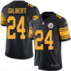 Men’s Pittsburgh Steelers #24 Justin Gilbert Black 2016 Color Rush Stitched NFL Nike Limited Jersey