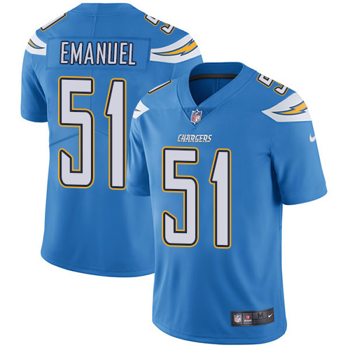 Nike San Diego Chargers #51 Kyle Emanuel Electric Blue Alternate Men’s Stitched NFL Vapor Untouchable Limited Jersey