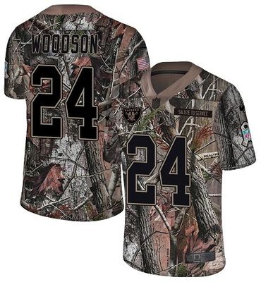 Nike Raiders #24 Charles Woodson Camo Men’s Stitched NFL Limited Rush Realtree Jersey