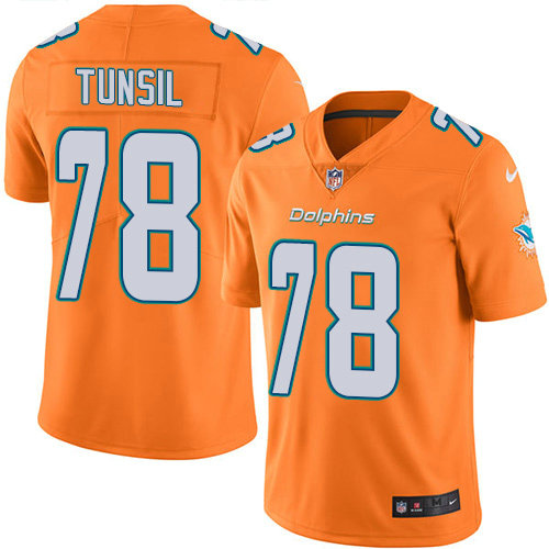 Nike Dolphins #78 Laremy Tunsil Orange Men’s Stitched NFL Limited Rush Jersey