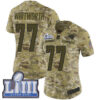 #77 Limited Andrew Whitworth Camo Nike NFL Women’s Jersey Los Angeles Rams 2018 Salute to Service Super Bowl LIII Bound