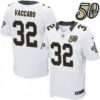 Men’s New Orleans Saints #32 Kenny Vaccaro White 50th Season Patch Stitched NFL Nike Elite Jersey
