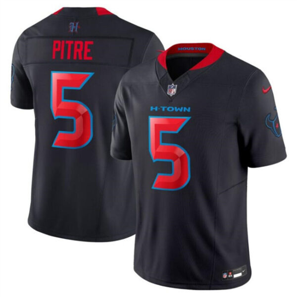 Men’s Houston Texans #5 Jalen Pitre Navy 2024 2nd Alternate F.U.S.E Vapor Football Stitched Jersey
