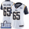 #65 Limited John Sullivan White Nike NFL Road Women’s Jersey Los Angeles Rams Vapor Untouchable Super Bowl LIII Bound